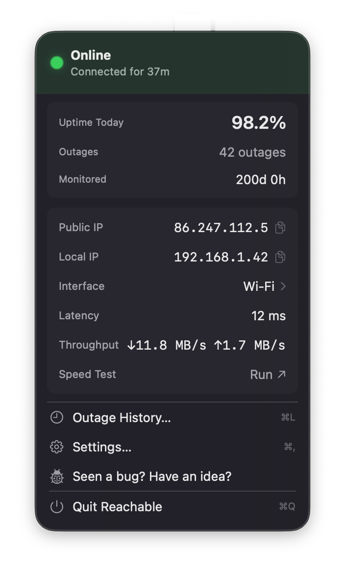 Reachable popover